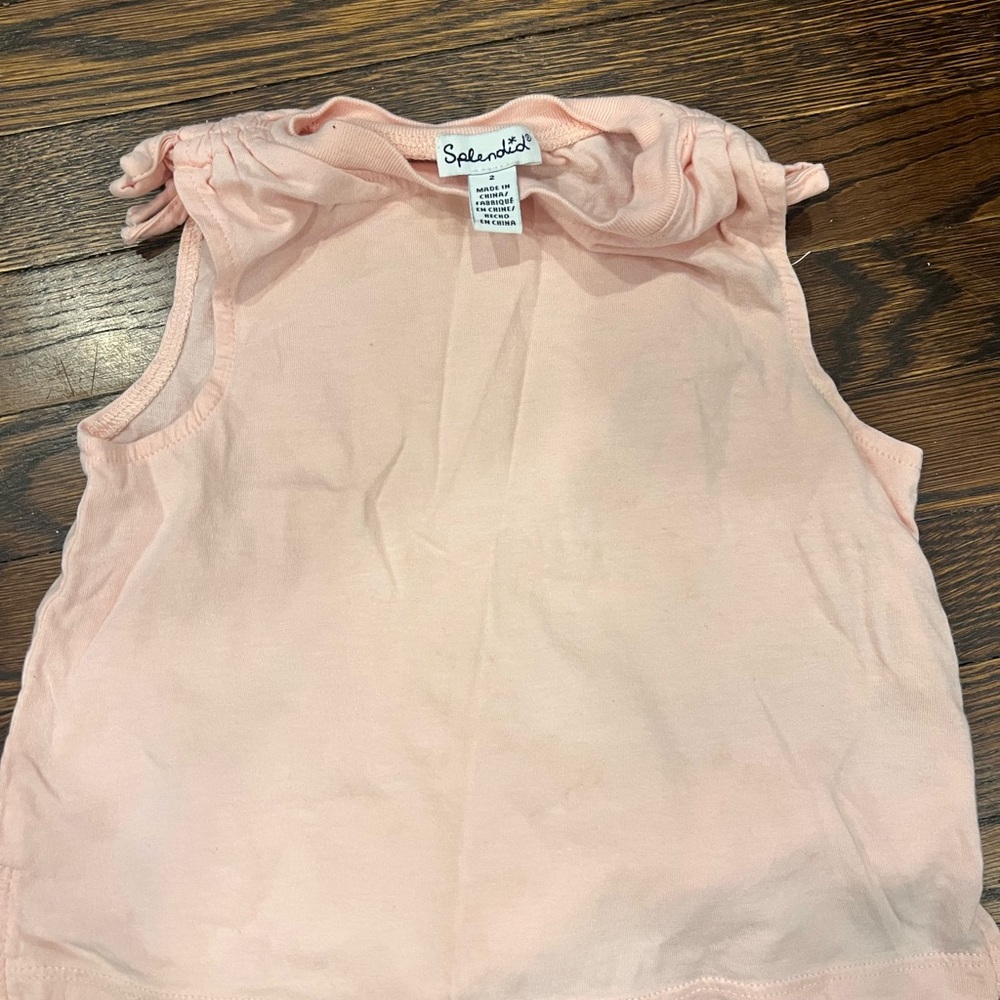 Splendid kids - pink tank and grey leggings (size 2)